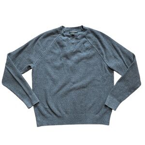 Banana Republic Large Gray 100% Cotton Sweater Ribbed Crewneck Pullover